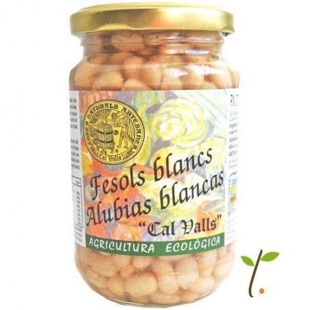 Fesols blancs cuits ecològics 350 g de Cal Valls - Ecoalimentaria