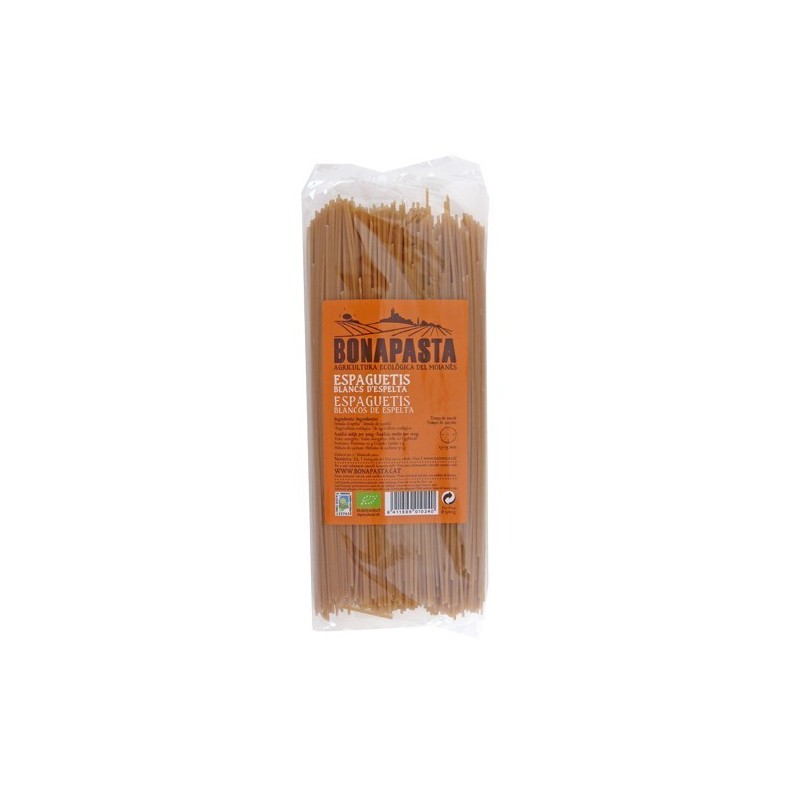 Espaguetis blancs d'espelta bio 500 g de Bonapasta - Ecoalimentaria