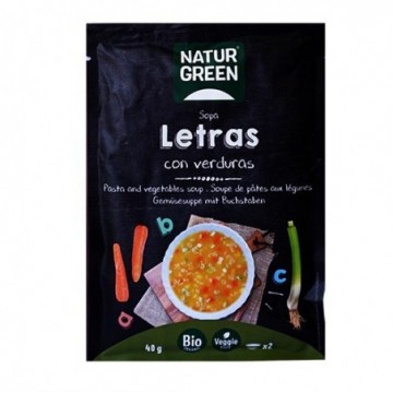 Sopa de letras con verduras bio 40 g de NaturGreen - Ecoalimentaria