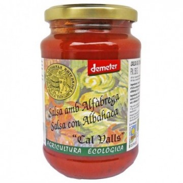 Salsa tomate con albahaca ecológica 350 g Cal Valls - Ecoalimentaria