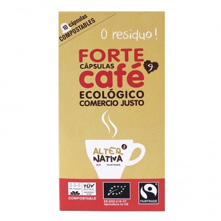 Càpsules cafè forte ecològic 10x d'AlterNativa3 - Ecoalimentaria