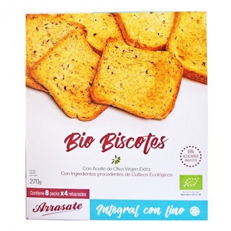 Biscotes integrales con lino bio 270 g de Arrasate - Ecoalimentaria
