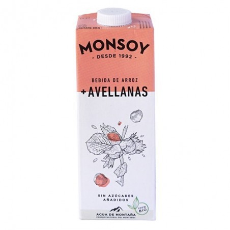 Bebida de arroz y avellanas ecológica 1 l de Monsoy - Ecoalimentaria