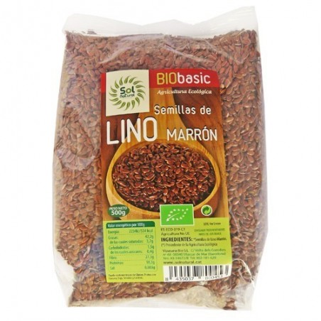 Lino marrón ecológico 500 g de Sol Natural - Ecoalimentaria