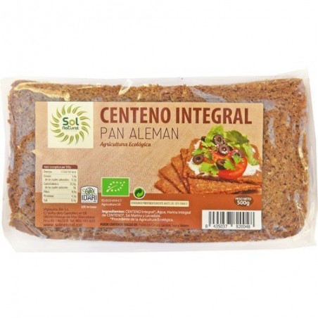 Pan alemán centeno ecológico 500 g de Sol Natural - Ecoalimentaria