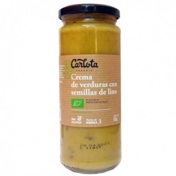 Crema de verduras con lino ecológica 450 g de Carlota - Ecoalimentaria