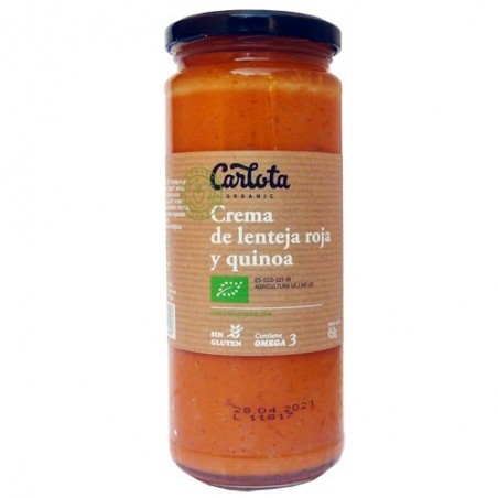 Crema de llentia vermella i quinoa bio 450 g Carlota - Ecoalimentaria