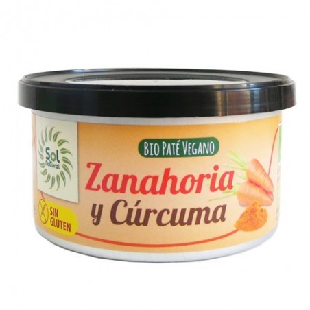 Paté zanahoria y cúrcuma ecológico 125 g Sol Natural - Ecoalimentaria
