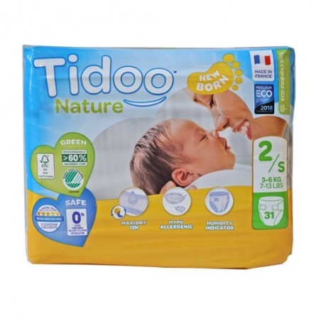 Pañales ecológicos T2 3-6 Kg 31x de Tidoo - Ecoalimentaria