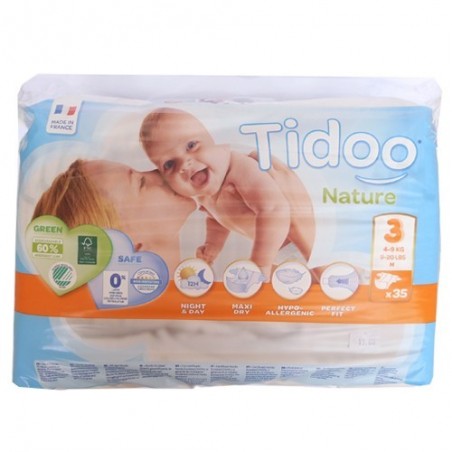 Pañales ecológicos T3 4-9 Kg 27x de Tidoo - Ecoalimentaria