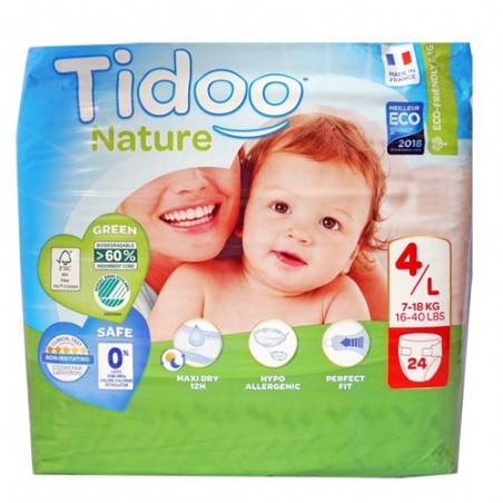 Pañales ecológicos T4 7-18 Kg 24x de Tidoo - Ecoalimentaria