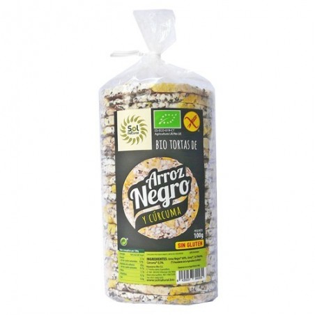 Coques d’arròs negre i cúrcuma ecològiques 100 g de Sol Natural