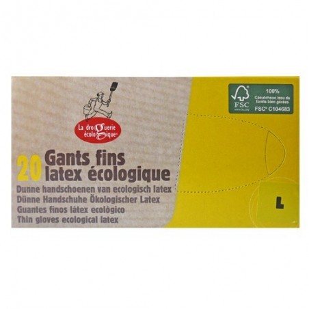 Guants làtex d'un sol ús L eco 20x La Droguerie Éco - Ecoalimentaria