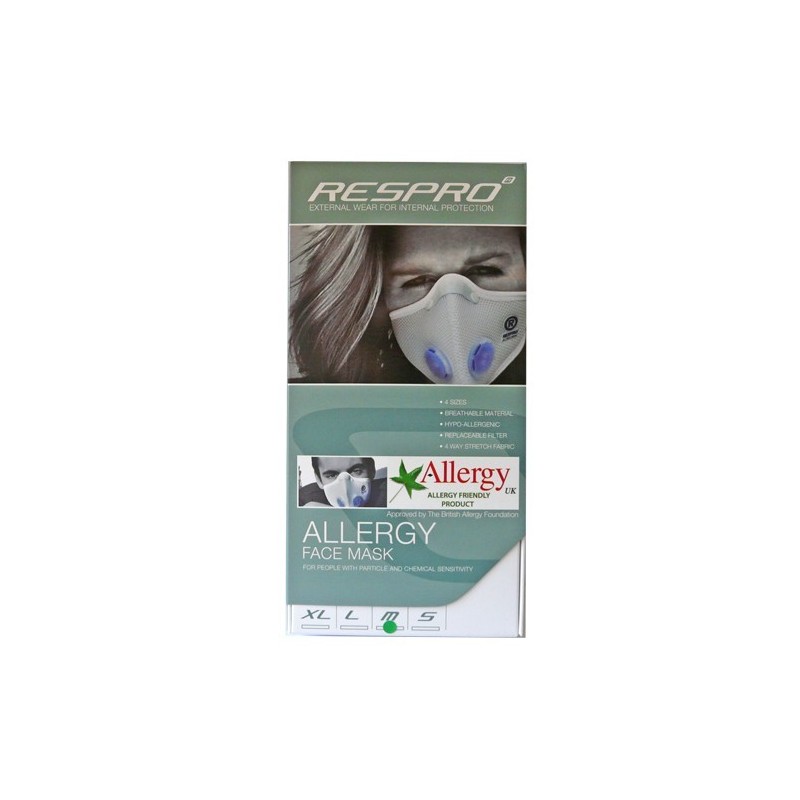 Máscara Allergy blanca talla M de Respro - Ecoalimentaria