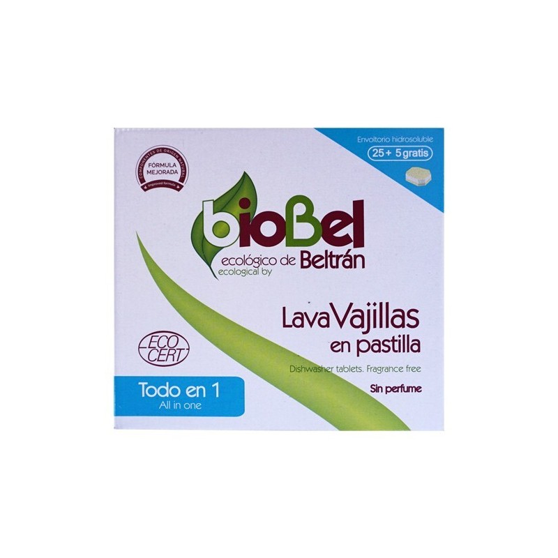 Lavavajillas en pastilla bioBel ecológico 30x Beltrán - Ecoalimentaria