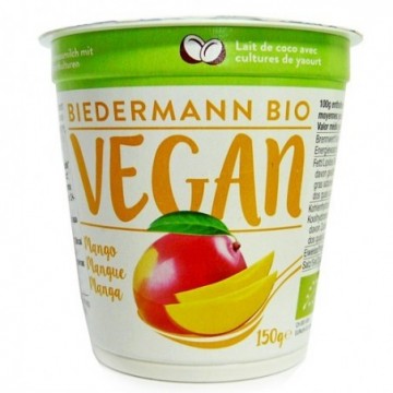 Yogur de coco y mango ecológico 150 g de Biedermann - Ecoalimentaria