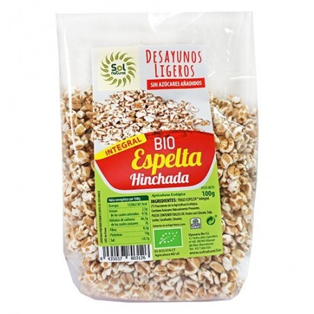 Espelta integral inflada bio 100 g de Sol Natural - Ecoalimentaria