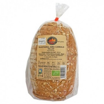 Pan integral de 4 cereales ecológico 500 g de Tascó - Ecoalimentaria