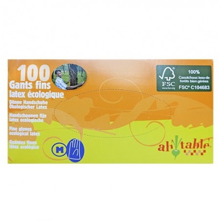 Guants fins de làtex talla M ecològics 100x Ah Table! - Ecoalimentaria