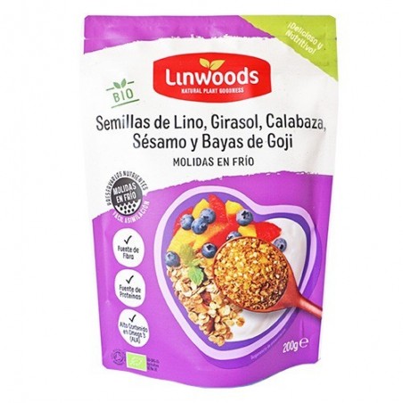 Semillas de lino, girasol, calabaza, sésamo y bayas de goji ecológicas