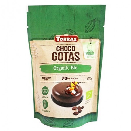 Gotas de chocolate ecológicas 200 g Chocolates Torras - Ecoalimentaria