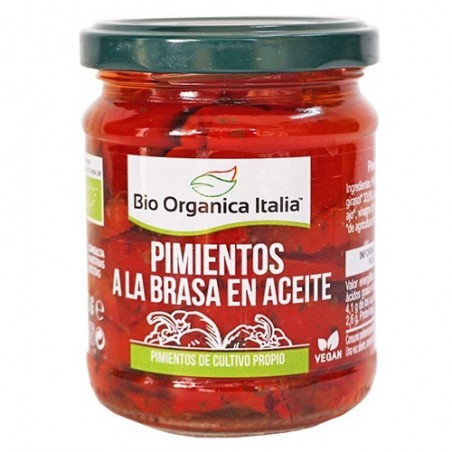 Pimiento a la brasa en aceite bio 190 g Bio Organica - Ecoalimentaria