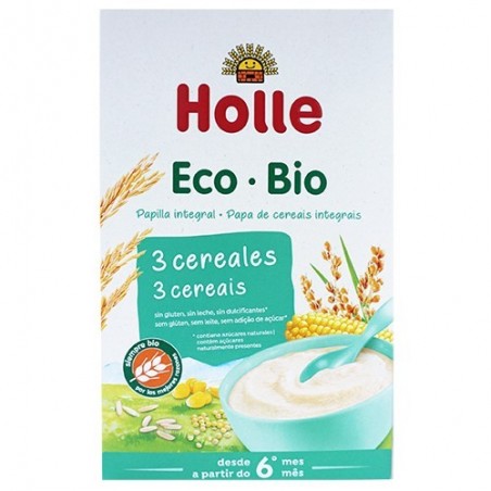 Papilla de 3 cereales ecológica 250 g de Holle - Ecoalimentaria