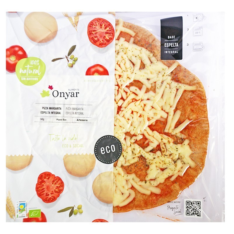 Pizza margarita ecològica 340 g d'Aliments Onyar - Ecoalimentaria