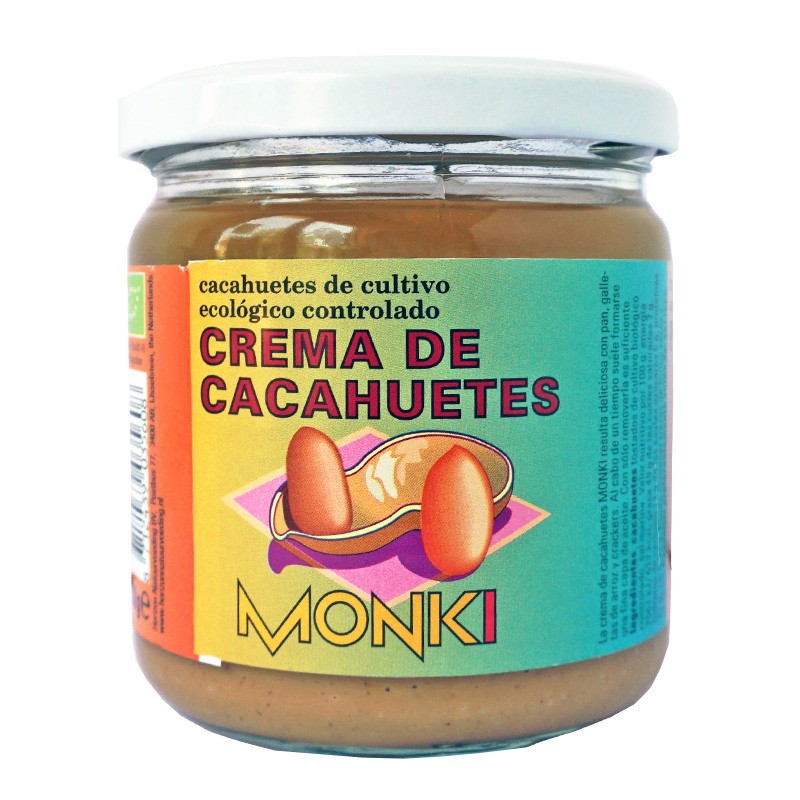 Crema de cacahuetes ecológica 330 g de Monki - Ecoalimentaria