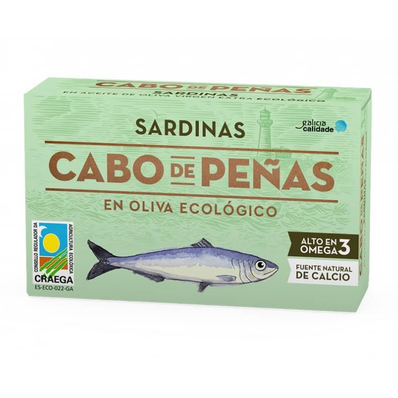 Sardina en oli d’oliva ecològica 125 ml Cabo de Peñas - Ecoalimentaria