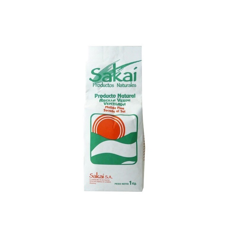 Argila verda fina 1 Kg de Sakai - Ecoalimentaria