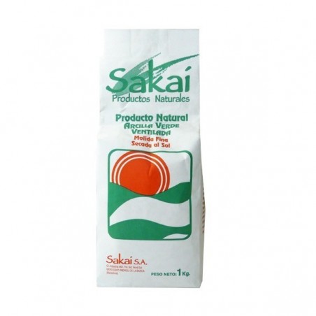 Arcilla verde fina 1 Kg de Sakai - Ecoalimentaria