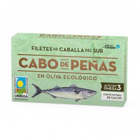 Filete de caballa en aceite oliva bio Cabo de Peñas - Ecoalimentaria
