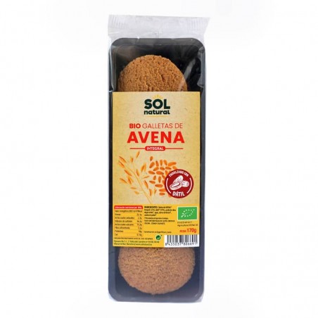 Galetes de civada integral amb dàtil bio Sol Natural - Ecoalimentaria