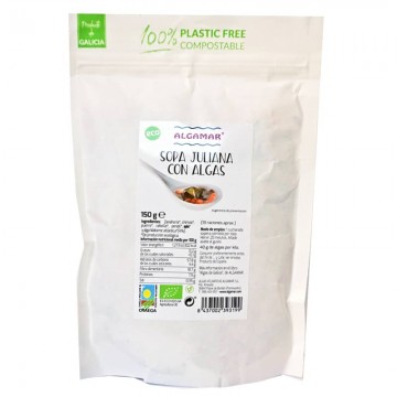 Sopa juliana con algas ecológica 150 g de Algamar - Ecoalimentaria