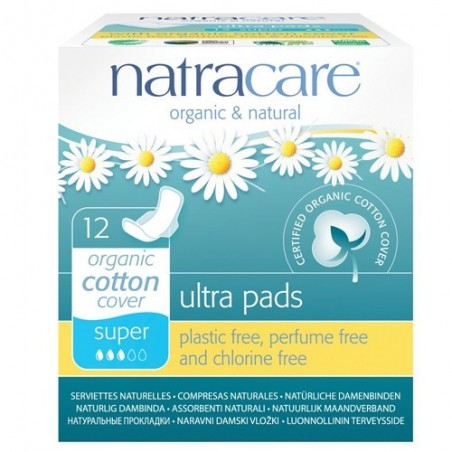 Compresa alas super ecológicas 12x de Natracare - Ecoalimentaria