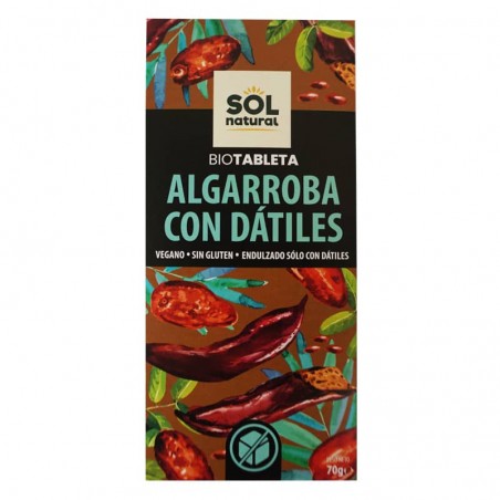 Tableta garrofa amb dàtils ecològica 70 g Sol Natural - Ecoalimentaria