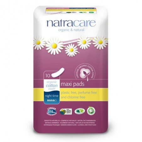 Compresa noche ecológica 10x de Natracare - Ecoalimentaria