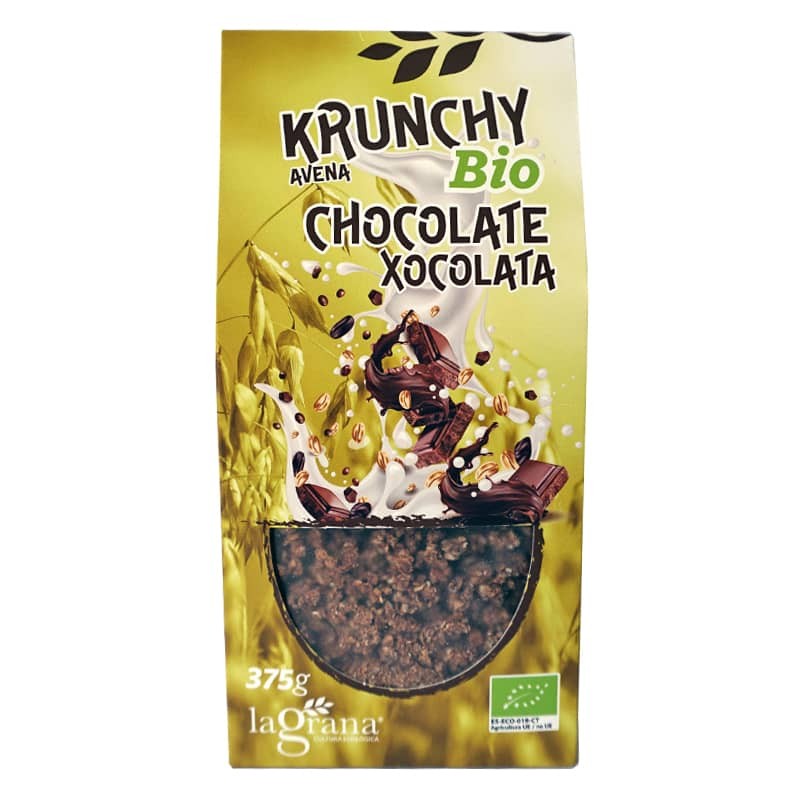Krunchy de avena y chocolate bio 375 g de La Grana - Ecoalimentaria