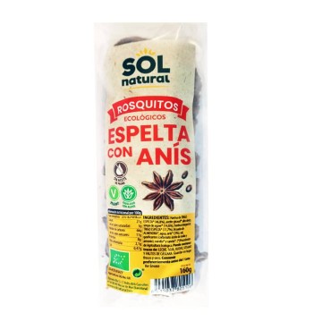 Rosquitos de espelta con anís bio 160 g Sol Natural - Ecoalimentaria