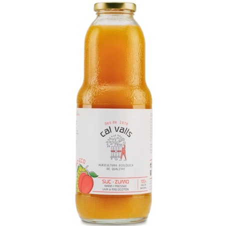 Zumo de uva y melocotón ecológico 1 l de Cal Valls - Ecoalimentaria