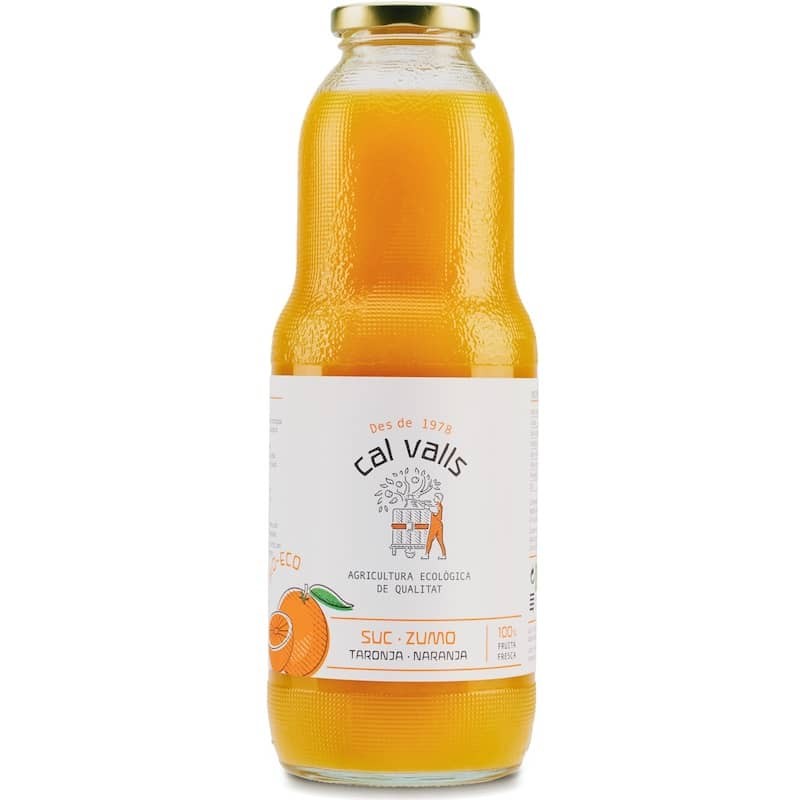 Suc de taronja ecològic 1 l de Cal Valls - Ecoalimentaria
