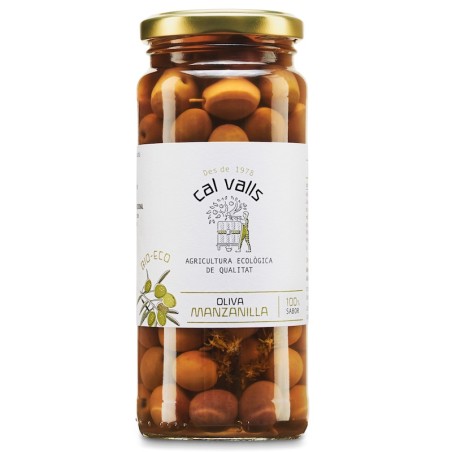 Aceituna manzanilla ecológica 350 g de Cal Valls - Ecoalimentaria
