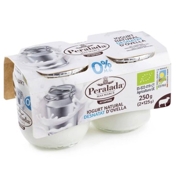 Iogurt d'ovella desnatat ecològic 2x125 g de Peralada - Ecoalimentaria
