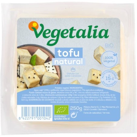 Tofu natural ecológico 250 g de Vegetalia - Ecoalimentaria