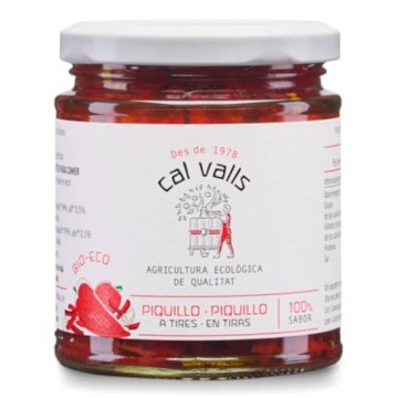 Pimiento piquillo ecológico 225 g de Cal Valls - Ecoalimentaria