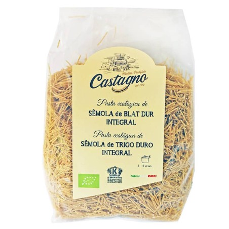 Fideos de trigo integral ecológicos 500 g de Castagno - Ecoalimentaria