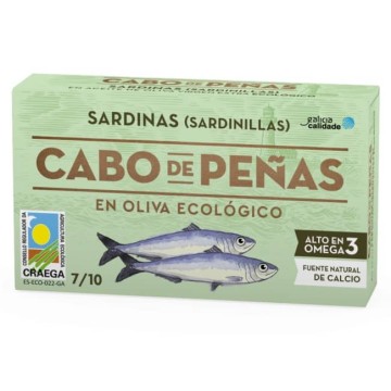 Sardinillas en aceite de oliva bio 85 g Cabo de Peñas - Ecoalimentaria
