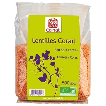 Llenties vermelles ecològiques 500 g de Celnat - Ecoalimentaria