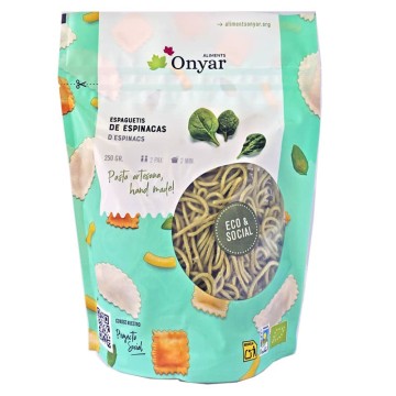 Espaguetis de espinacas ecológicos 250 g de Onyar - Ecoalimentaria